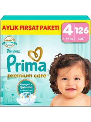 Prima Bebek Bezi 4 Numara 126 Adet Aylık Fırsat Paketi