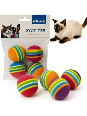 Get Store Renkli Kedi Oyuncak Top Seti – 4 Adet Hafif ve Dayanıklı Köpük Toplar