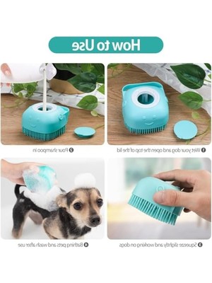 Get Store Evcil Hayvan Banyo Fırçası, 2'li Paket Yumuşak Silikon Temizlik Fırçası