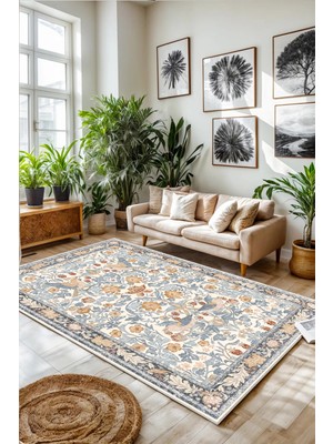 Thalia Home Kaymaz Tabanlı Yıkanabilir Baskılı Mutfak Halısı Halı Yolluk