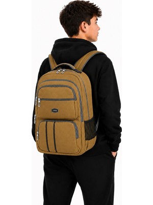 Strong Unisex Kanvas Kumaş Laptop Bölmeli Okul Çantası , Günlük Spor Seyahat Sırt Çantası