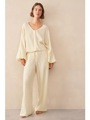 The White Company Organik Çift Kat Pamuklu Boho Kadın Pijama Takımı