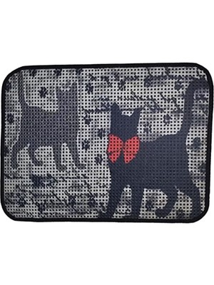 Get Store Elekli Desenli Kedi Tuvalet Önü Paspası 60 x 45 cm