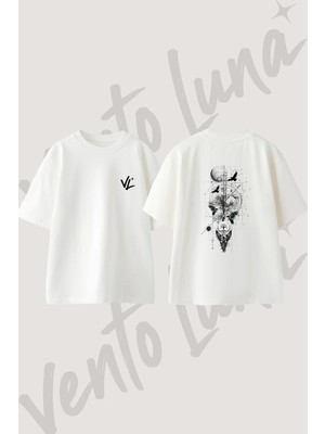 Death Angel Tree Tasarım Sırt Baskılı Pamuk Beyaz Oversize T-Shirt