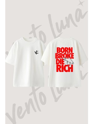 Anarchy Pin Tasarım Sırt Baskılı Pamuk Beyaz Oversize T-Shirt