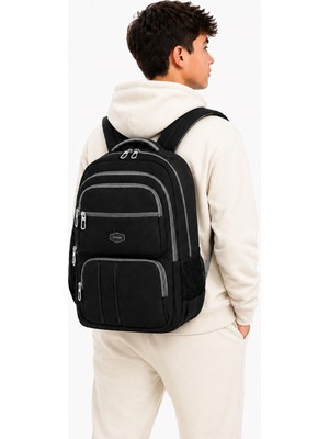 Strong Unisex Kanvas Kumaş Laptop Bölmeli Okul Çantası , Günlük Spor Seyahat Sırt Çantası