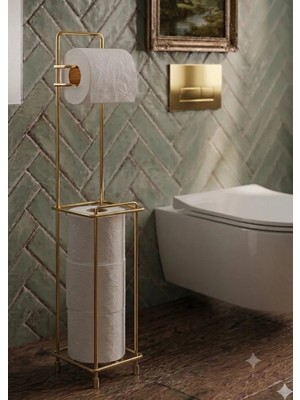 Statika Home Köşeli Eskitme Tuvalet Kağıtlığı, Wc Kağıtlık , Yedekli Metal Tuvalet Kağıdı Standı Tutacağı Askısı