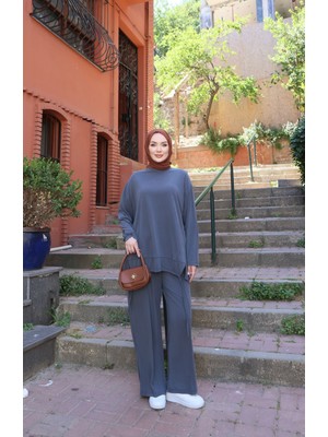 Nisum Moda Ip Büzgülü Modal Pantolonlu Takım