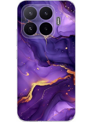 TechTree Xiaomi 17T Uyumlu Ametist Taşı Mor Mermer Baskılı Silikon Kılıf