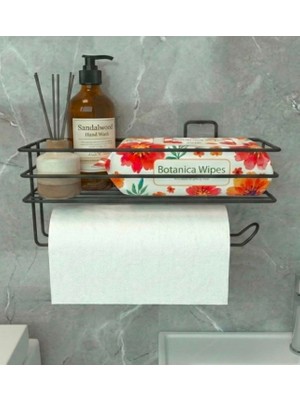 Statika Home Kağıt Havluluk , Yapışkanlı Metal Banyo Düzenleyici , Siyah Metal Düzenleyici ,çok Amaçlı Banyo Rafı