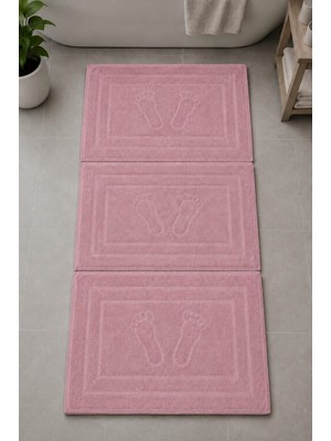 Mela Home 3'lü Ayak Havlusu-Ayak Paspası 50*70 cm 3 Adet - Banyo - Misafir -Çeyizlik %100 Pamuk