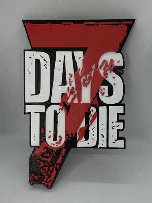Goka 3D Craft 7 Days To Die Logolu 3D Duvar Dekoru 3D Duvar Dekoru - 23 cm Premium Versiyon (1.5 cm Çift Montaj Setli)
