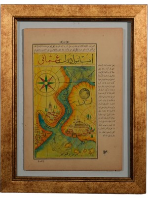 Galeri Atmaca Pusula Gülü ve Tarihi Limanlar Temalı Harita Tablosu