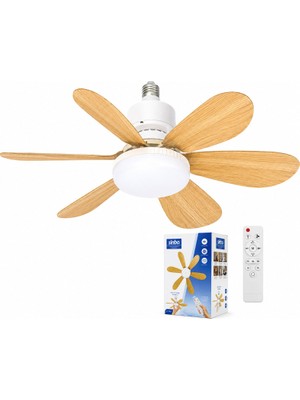 Ttt Tavan Vantilatörü ve LED Avize - Uzaktan Kumandalı - 6 Kanatlı - 52 cm
