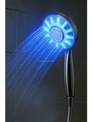 Get Store LED Duş Başlığı, Sıcaklık Göstergeli ve Su Tasarruflu, Krom Renk