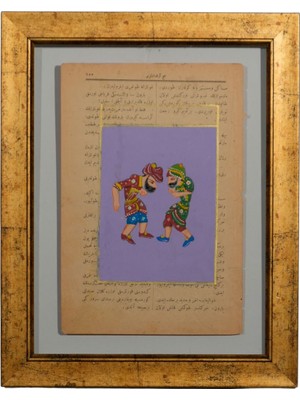 Galeri Atmaca Karagöz ve Hacivat Figürlü Geleneksel Gölge Oyunu Tablosu