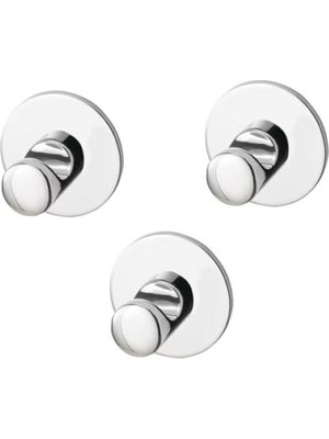 Get Store Kendinden Yapışkanlı Krom Kaplama Kanca Seti, 3 Adet, 160 x 100 mm