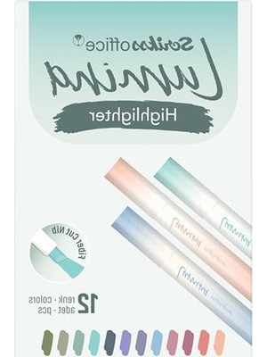 Get Store 12'li Fosforlu Kalem Seti - Lila Renkli, Ofis ve Okul Için