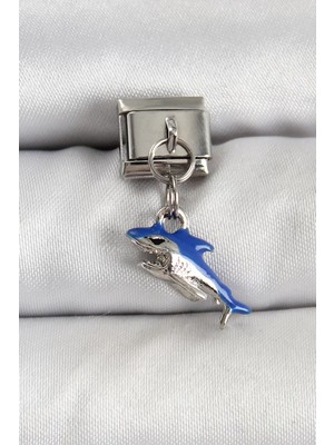 Aydogan's Ayd 316L Çelik Sallantılı Köpekbalığı Model Gümüş Renk Nomination Charm - TJ-BC1463