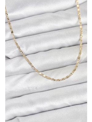 Aydogan's Ayd cm 14K Gold Renk Lazer Ince Zincirli Kadın Kolye - TJ-BKO10926