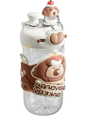 Get Store Kahverengi Capybara Desenli 580ML Tritan Çocuk Matarası
