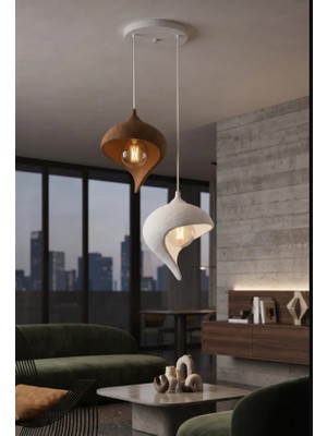 the mr east Modern Damla Formlu Ikili Sarkıt Avize 30X22 cm Dekoratif Tasarım Salon ve Yatak Odası Aydınlatması