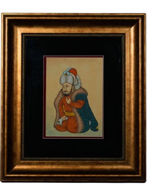Galeri Atmaca Geleneksel Kıyafetli Figür Minyatür Tablosu