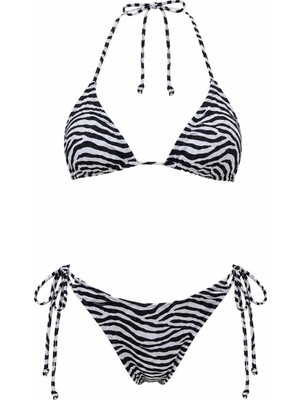 D Lingerie Imprimé Zèbre Üçgen Bikini Takımı- DM1966