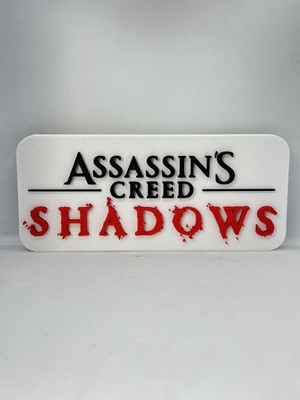 Goka 3D Craft Assassin's Creed Shadows Logolu 3D Duvar Dekoru - 23 cm Premium Versiyon (1.5 cm Çift Montaj Setli)