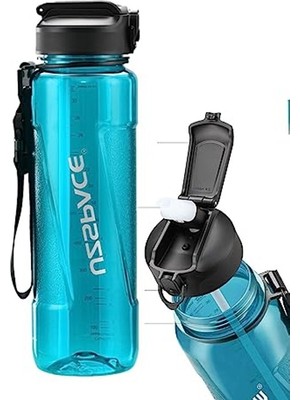 Get Store 1000ML Tritan Su Matarası, Pilavlı Tasarım, Turkuaz