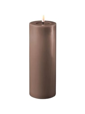 Esranın Dünyası Moka LED Mum Kahverengi 7,5X20 cm - De RF-0098