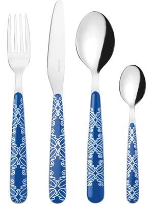 Guzzini Fusion 24 Parça Çatal Kaşık Bıçak Seti, Mavi