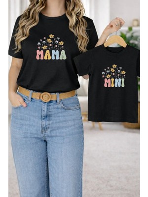 Lorvex Tişört Anne Kız Çocuk Kombin Oversize – Anne & Çocuk Twin Baskılı T-Shirt