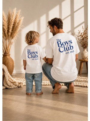 Lorvex Baba Oğul Kombin Tişört Oversize %100 Pamuk Aile Kombini Rahat Kalıp Erkek T-Shirt (Kombin Için 2’li Sipariş Verilmelidir)
