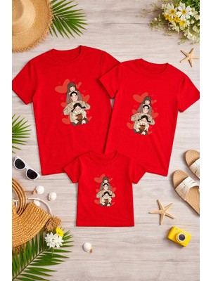 Lorvex Anne Baba Çocuk Kombin Tişört Pamuklu Oversize Aile Kombini T-Shirt (Ürünler Tekli Satılmaktadır)