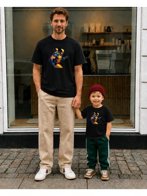 Lorvex Babalar Günü Baba Çocuk Kombin Oversize Tişört %100 Pamuk Baskılı T-Shirt (Kombin Için 2 Adet Sipariş Verilmelidir)