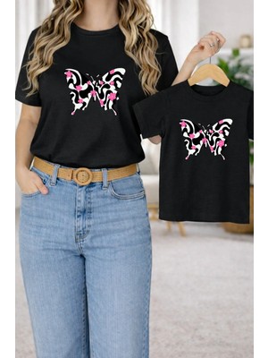 Lorvex Tişört Anne Kız Çocuk Kombin Oversize – Anne & Çocuk Twin Baskılı T-Shirt