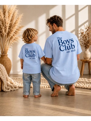 Lorvex Baba Oğul Kombin Tişört Oversize %100 Pamuk Aile Kombini Rahat Kalıp Erkek T-Shirt (Kombin Için 2’li Sipariş Verilmelidir)
