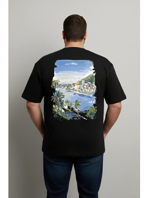 Lorvex Büyük Beden T-Shirt Oversize Pamuklu Rahat Kalıp Baskılı Unisex Tişört