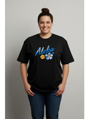 Lorvex Büyük Beden T-Shirt Oversize Pamuklu Rahat Kalıp Baskılı Unisex Tişört