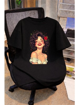 Lorvex Oversize Çocuk Genç Tişört %100 Pamuk Baskılı Rahat Kalıp Günlük Şık T-Shirt