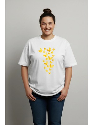 Lorvex Büyük Beden T-Shirt Oversize Pamuklu Rahat Kalıp Baskılı Unisex Tişört