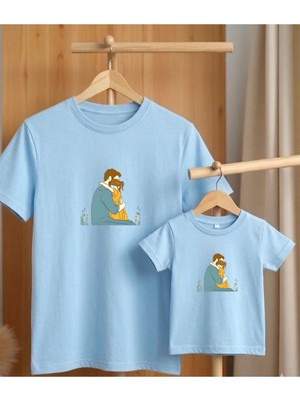 Lorvex Babalar Günü Konsept-Baba Çocuk Kombin Tişört Oversize %100 Pamuk T-Shirt (Kombin Için 2’li Sipariş Verilmelidir)