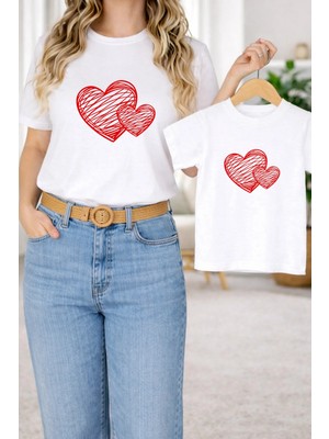 Lorvex Tişört Anne Kız Çocuk Kombin Oversize – Anne & Çocuk Twin Baskılı T-Shirt