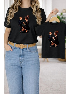 Lorvex Anne Oğul Kombin Oversize Tişört Twin T-Shirt %100 Pamuk Rahat Kalıp