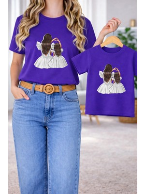 Lorvex Anne Kız Kombin Oversize Tişört Twin T-Shirt %100 Pamuk Rahat Kalıp
