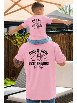 Lorvex Baba-Oğul Konsept Oversize Tişört %100 Pamuklu Baskılı T-Shirt Rahat Kalıp