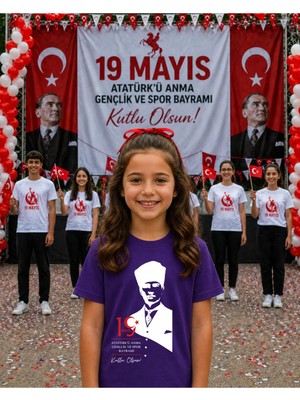 Lorvex 19 Mayıs Atatürk Gençlik Bayramı Tişört %100 Pamuk Oversize Unisex Baskılı Rahat Kalıp