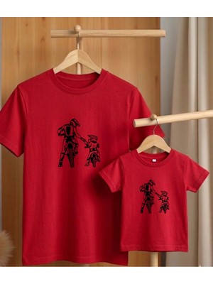 Lorvex Babalar Günü Konsept-Baba Çocuk Kombin Tişört Oversize %100 Pamuk T-Shirt (Kombin Için 2’li Sipariş Verilmelidir)