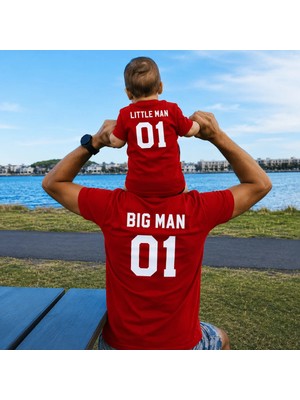 Lorvex Baba Oğul Kombin Tişört Oversize %100 Pamuk Aile Kombini Rahat Kalıp Erkek T-Shirt (Kombin Için 2’li Sipariş Verilmelidir)